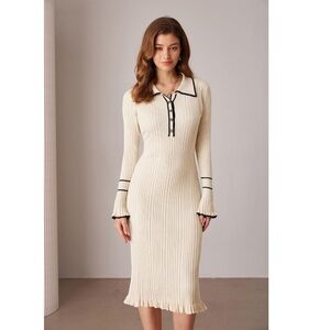 Button down sweater dress - L